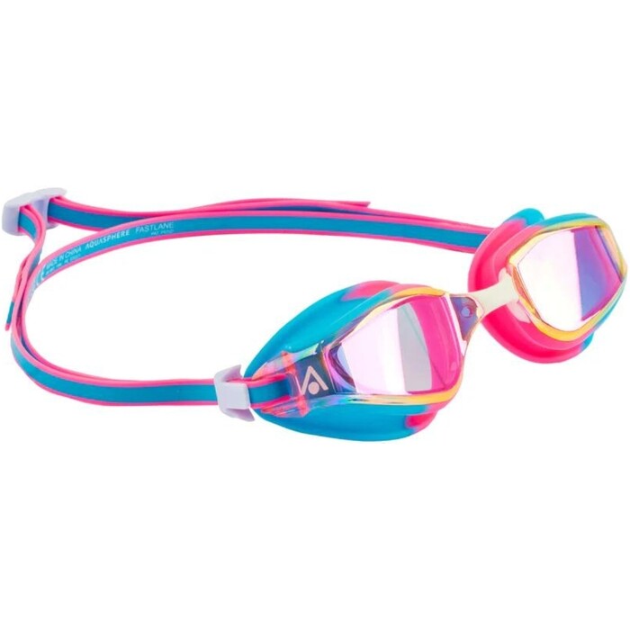 2024 Aquasphere Fastlane Swim Goggles EP3179940LMP - Pink Titanium Mirrored / Blue